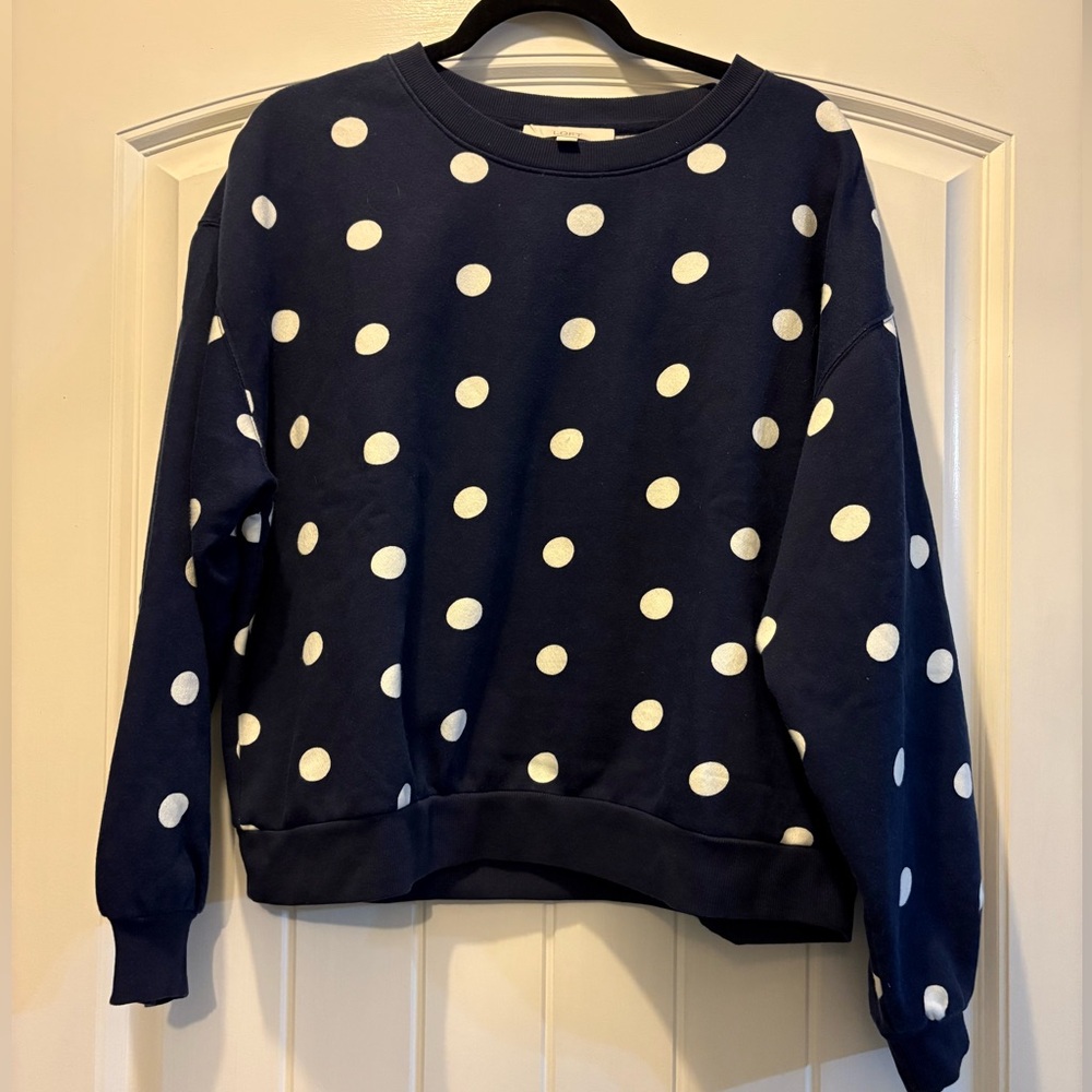 LOFT Navy Polka Dot Sweater
